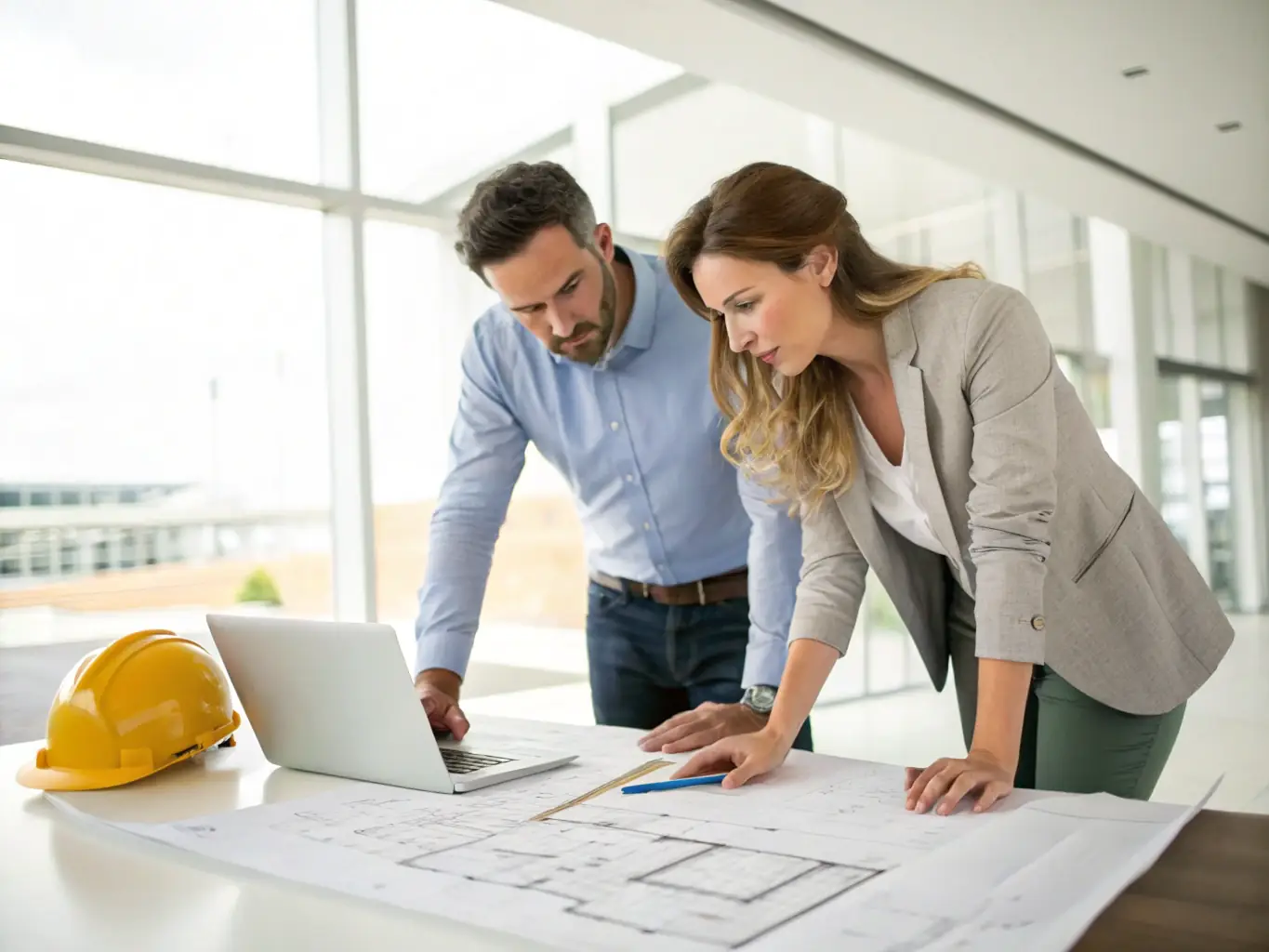 An image of a professional consultant discussing plans with a client over a laptop, representing IT consulting services.